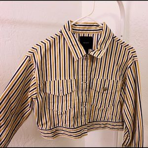 Stripped button up jacket